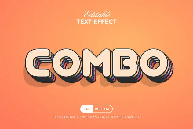 Combo Text Effect Layered Color Style