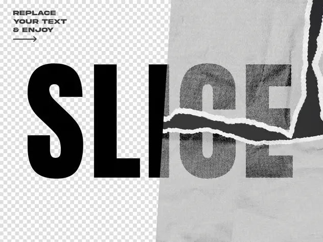 Torn Paper Style Editable Text Effect Set
