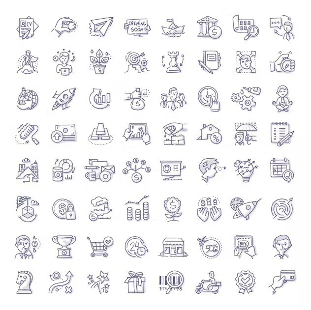 120 Business Doodle Icons