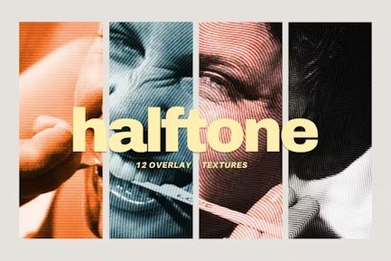 12 Halftone Overlay Textures