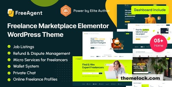 FreeAgent - Freelance Marketplace Elementor WordPress Theme