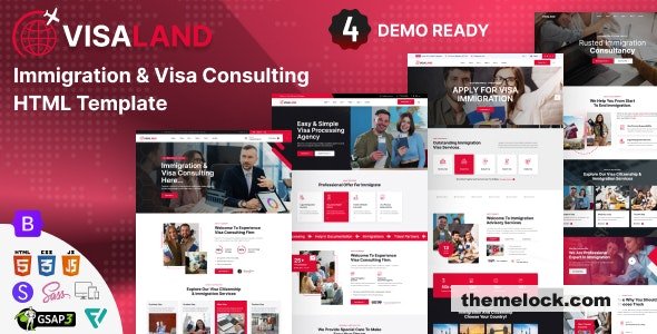 Visaland – Immigration & Visa Consulting HTML Template