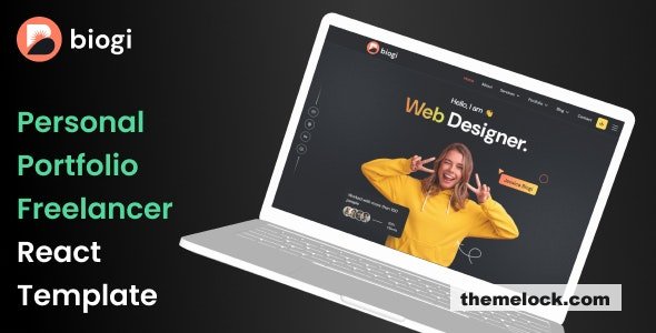 Personal Portfolio Freelancer React Template - Biogi