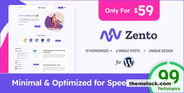 Zento - Modern & Lightweight Blog for WordPress