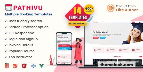 Pathivu - Multi-Purpose Booking Management Template (HTML + Laravel + Vue + Angular + React)