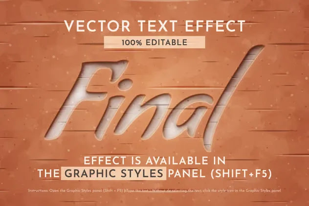 Wood Carving Editable Text Effect, Graphic Style