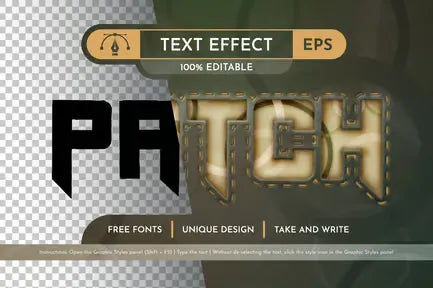 Military Patch Editable Text Effect, Graphic Style