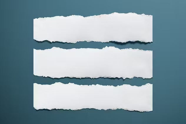 12 Isolated Paper Rips