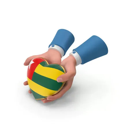 Togo Country Heart Flag Hold in Hands