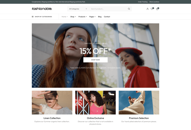 Fashionable - Clothing & Apparel WooCommerce Theme