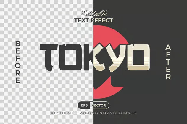 Tokyo Text Effect Long Shadow Style