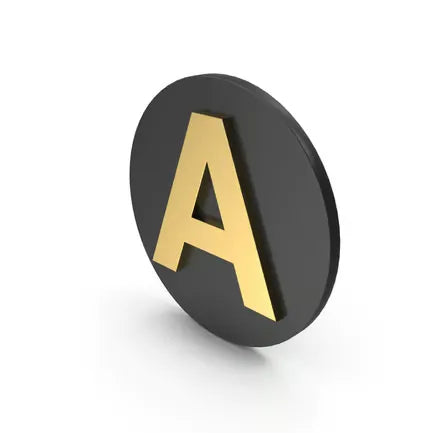 Letter A Icon Black & Gold