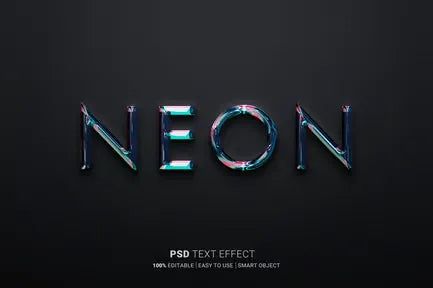 Neon Editable 3D Text Effect