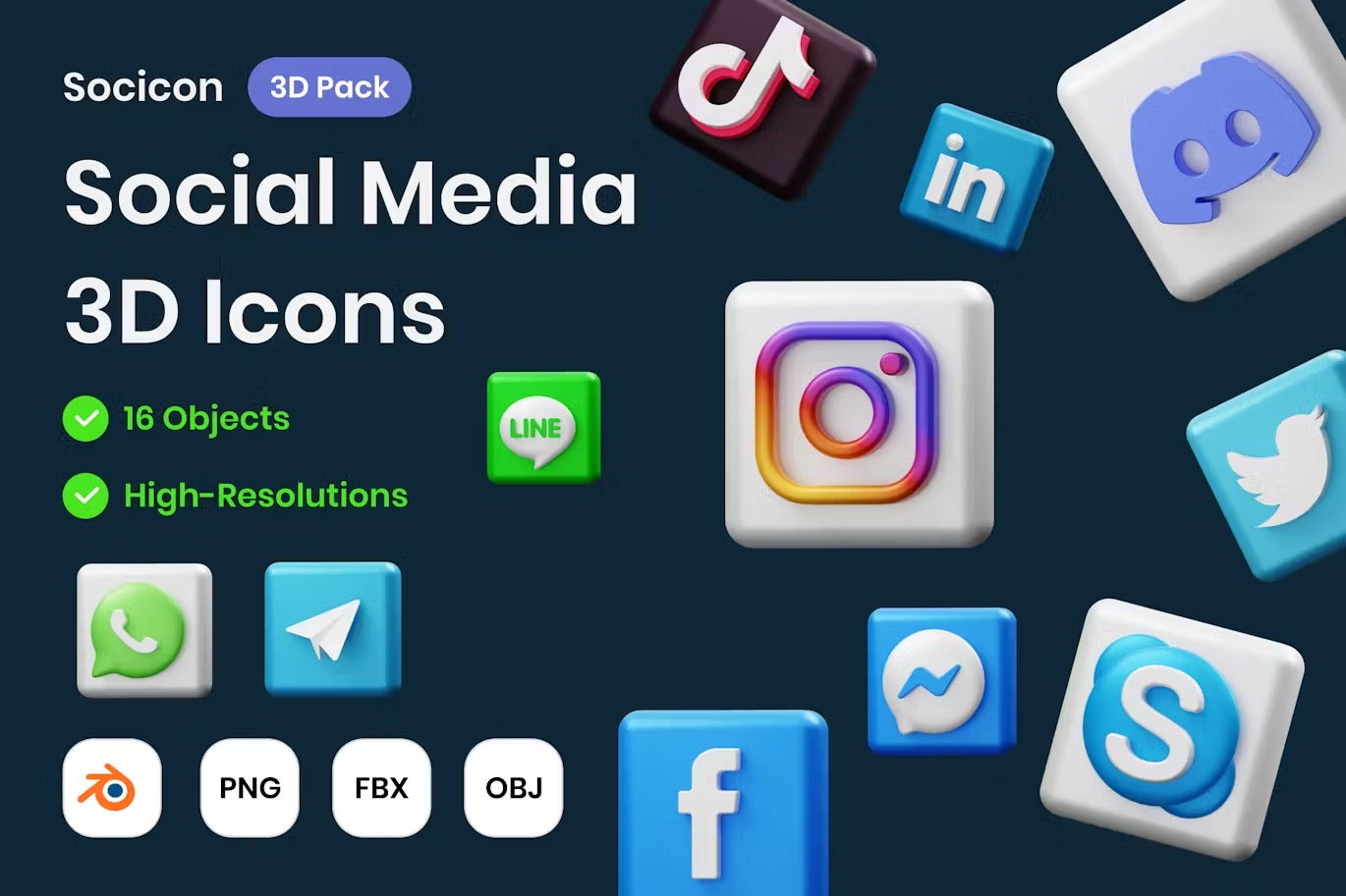 Social Media 3D Illustration