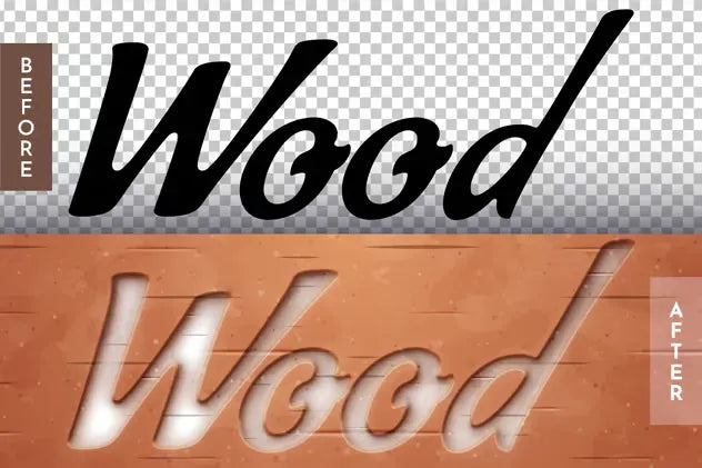 Wood Carving Editable Text Effect, Graphic Style