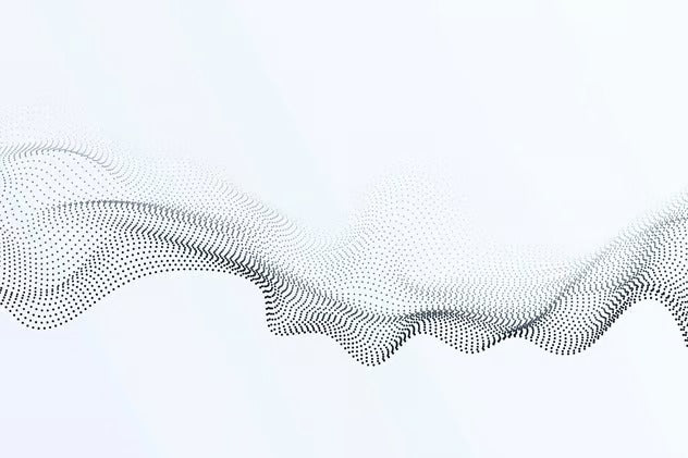 Abstract Smooth Particle Wave on White Background