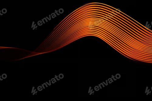 Abstract technology banner design. Digital neon lines on black background.