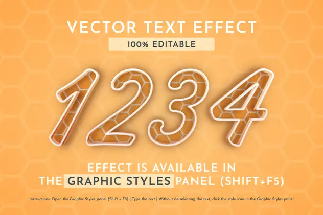 Apiary Editable Text Effect, Graphic Style