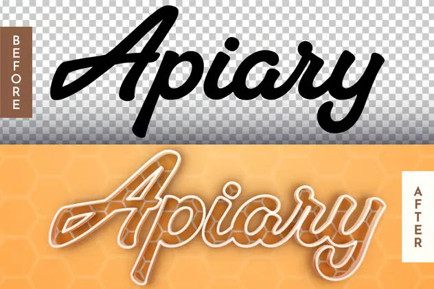 Apiary Editable Text Effect, Graphic Style