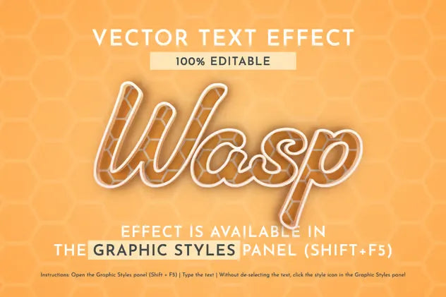 Apiary Editable Text Effect, Graphic Style