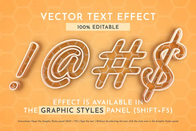 Apiary Editable Text Effect, Graphic Style