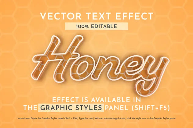 Apiary Editable Text Effect, Graphic Style