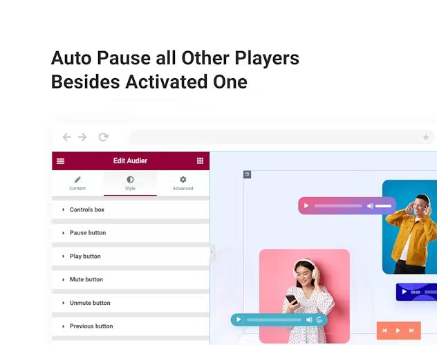 Audio Player with Controls Builder for Elementor