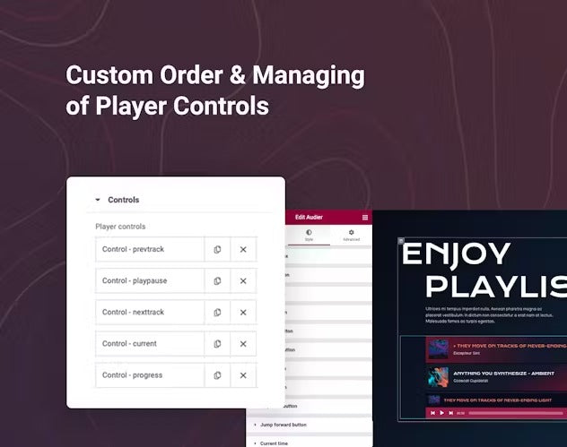 Audio Player with Controls Builder for Elementor