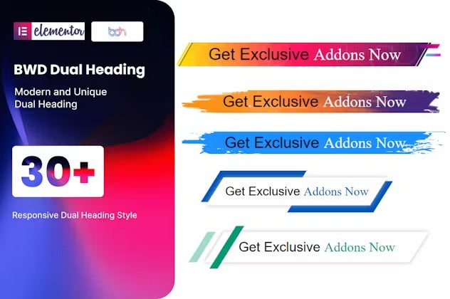 BWD Dual Heading addon for elementor