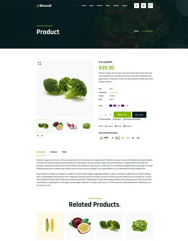 Broccoli - Organic Food Store Shopify Theme