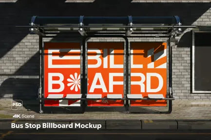 Bus Stop Billboard Mockup