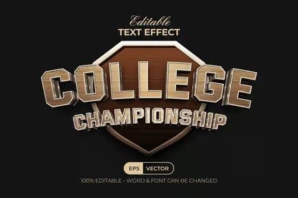 Championship Text Effect 3D Curve Style