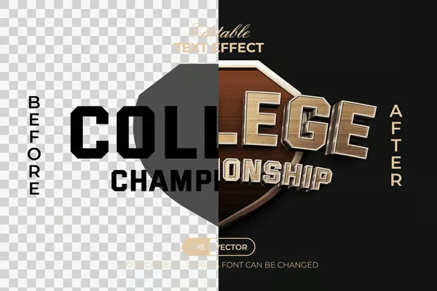 Championship Text Effect 3D Curve Style