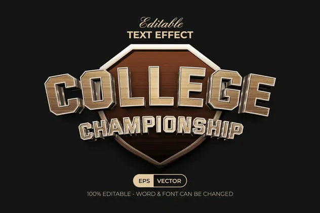 Championship Text Effect 3D Curve Style