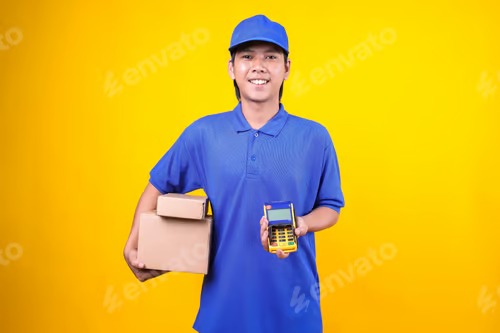 Deliveryman Holds EDC Machine