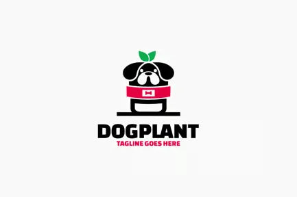 Dog Plant Dual Meaning Logo