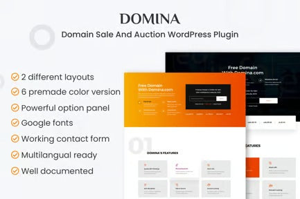 Domina - Domain For Sale & Auction Plugin