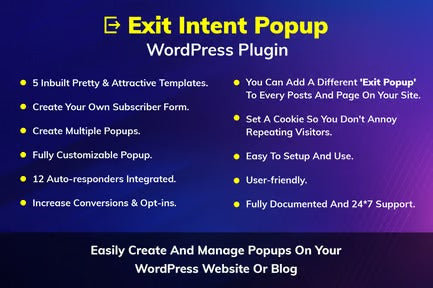 Exit Intent Popup WordPress Plugin