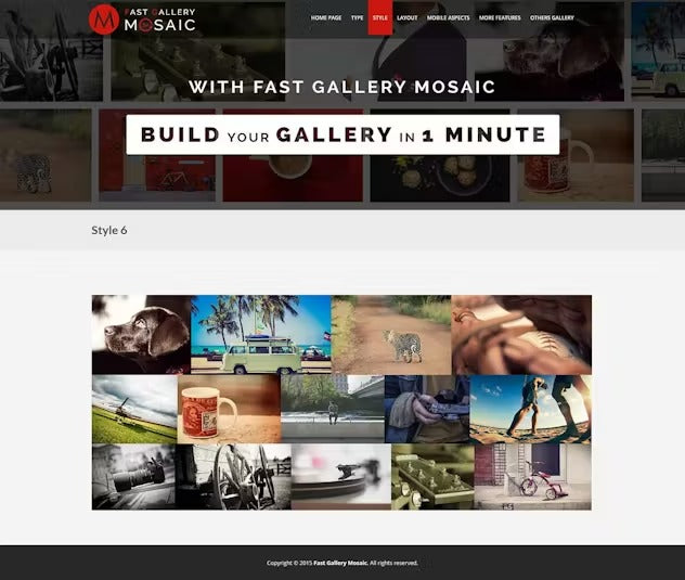 Fast Gallery Mosaic - Wordpress Plugin