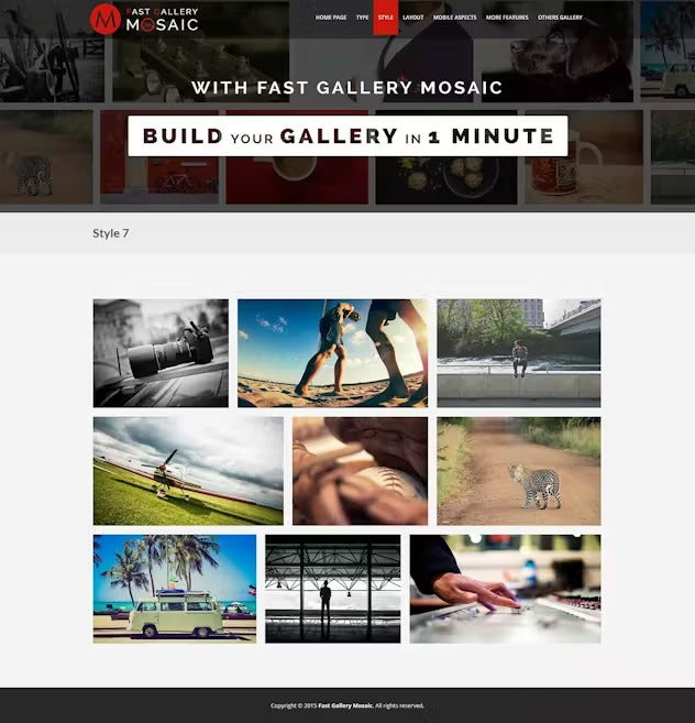 Fast Gallery Mosaic - Wordpress Plugin