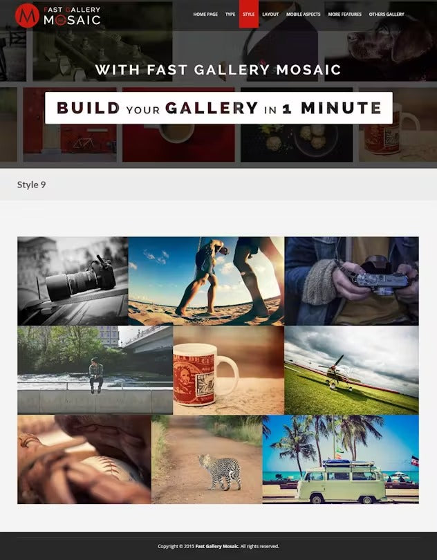 Fast Gallery Mosaic - Wordpress Plugin