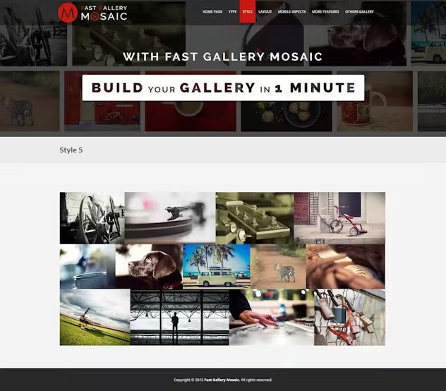 Fast Gallery Mosaic - Wordpress Plugin