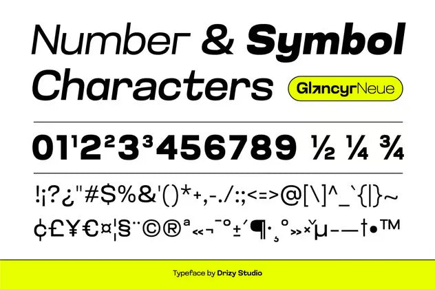 GlancyrNeue – Modern Geometric Industrial Font