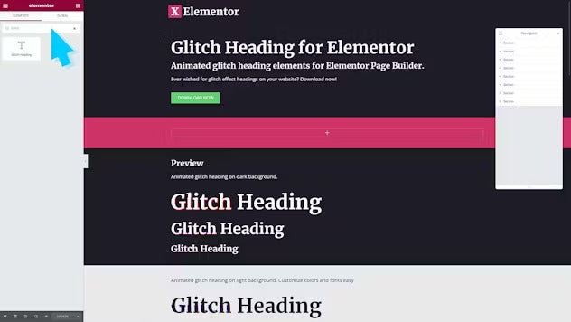 Glitch Heading for Elementor