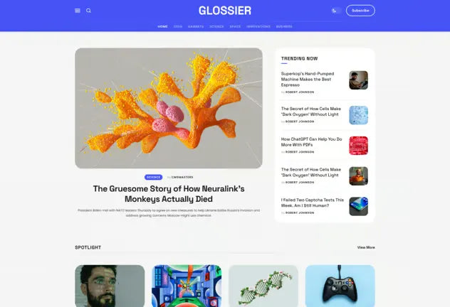 Glossier - Newspaper & Viral Magazine Theme