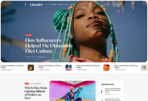 Glossier - Newspaper & Viral Magazine Theme