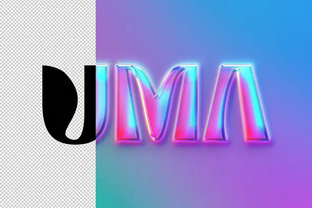 Glossy Holography Text & Logo Effect