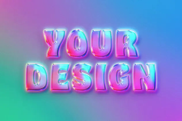 Glossy Holography Text & Logo Effect