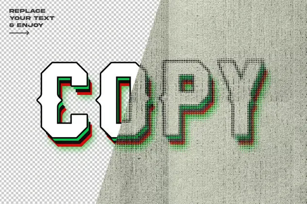 Halftone Editable Text Effect Layer Style