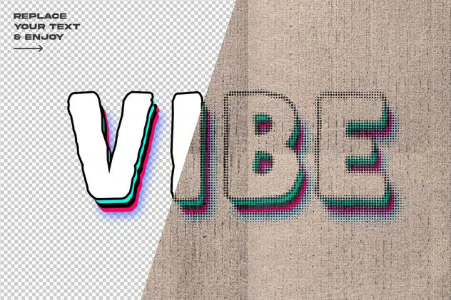 Halftone Editable Text Effect Layer Style